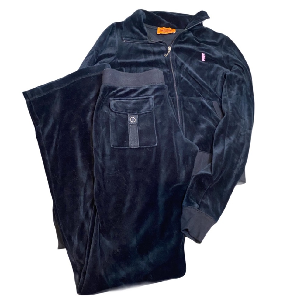 Y2K vintage Juicy Couture Black Velour Tracksuit